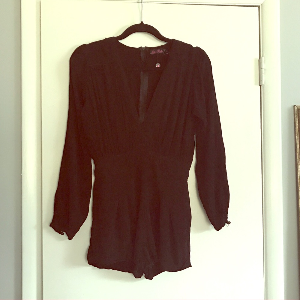 Black Long Sleeve Romper, Size Small